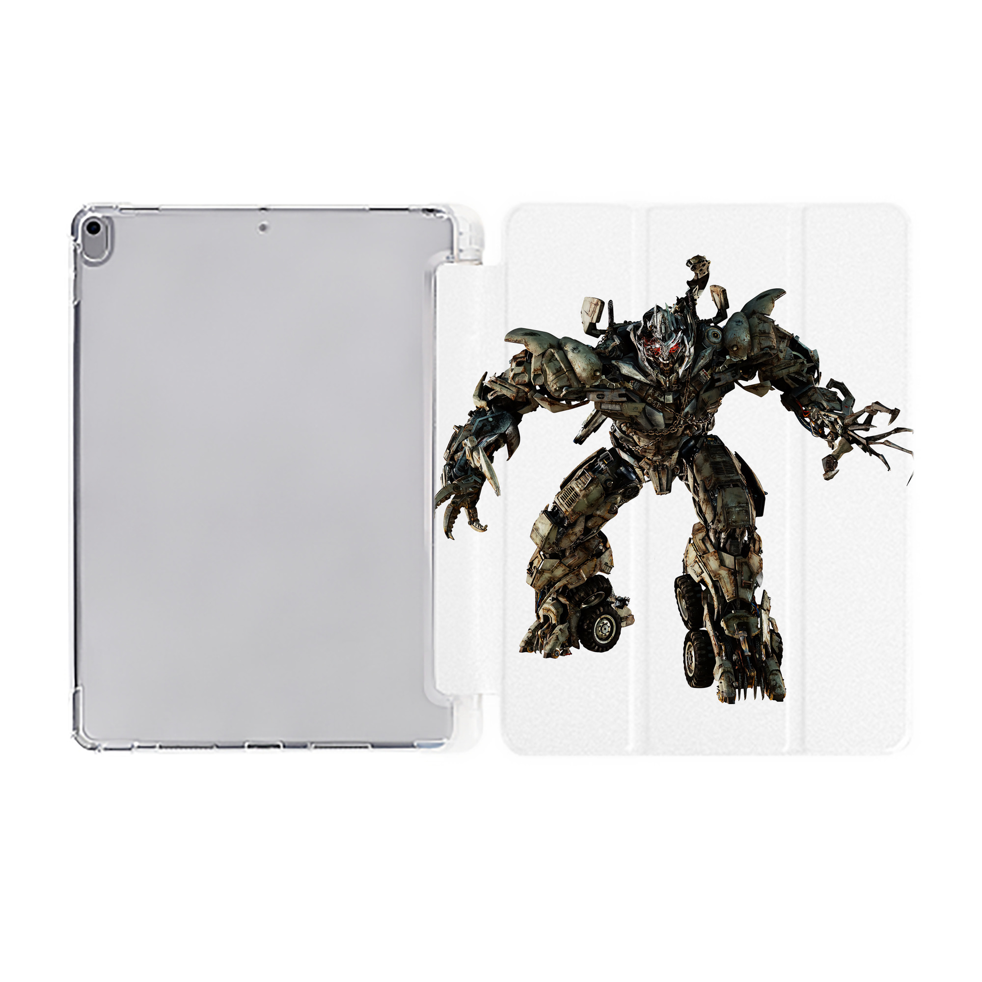 （画像用） Transformers トランスフォーマー IPad ケース ペン収納付き 三つ折りスタンド PUレザー×シリコン 対応機種9.5/10.5/10.9インチ